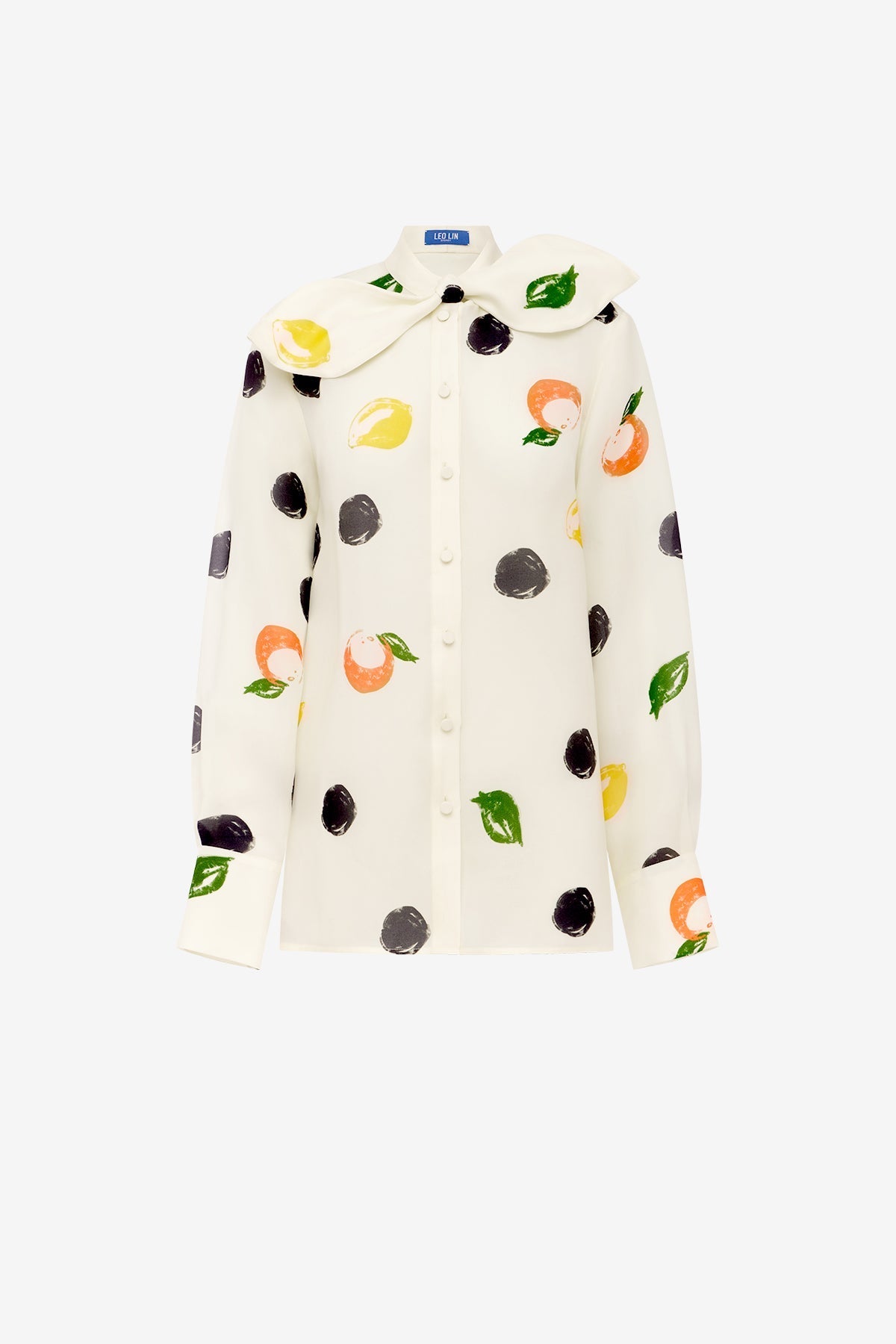 Cora Bow Blouse - Citrus Spots