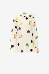 Cora Bow Blouse - Citrus Spots