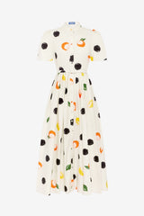 Bianca Short Sleeve Midi Dress - Citrus Spots