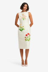 Eleanor Embellished Wool Midi Dress - Wildflower