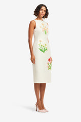 Eleanor Embellished Wool Midi Dress - Wildflower