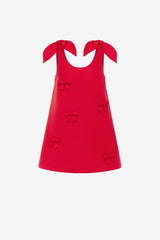 Harper Bow Mini Dress - Vermilion