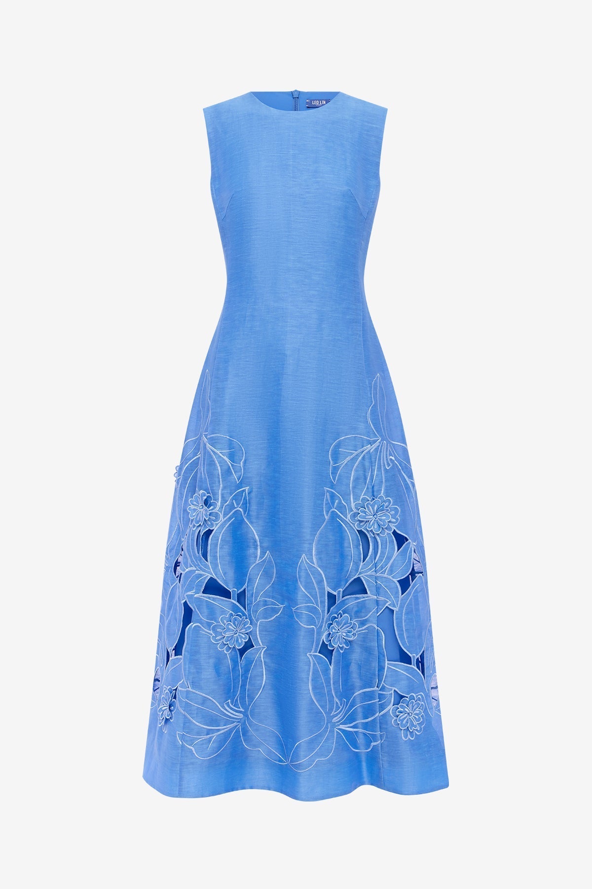 Cleo Appliqué Sleeveless Midi Dress - Azure