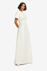 Alice Appliqué Short Sleeve Maxi Dress - Snow