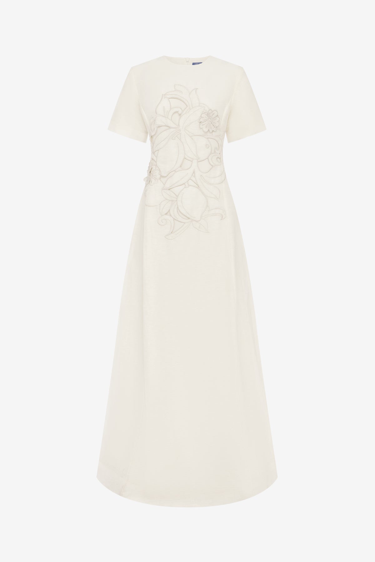 Alice Appliqué Short Sleeve Maxi Dress - Snow