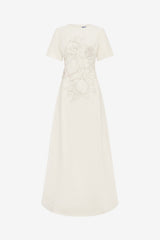 Alice Appliqué Short Sleeve Maxi Dress - Snow