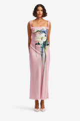 Valentina Maxi Dress - Bouquet Print in Pastel Pink