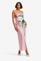 Valentina Maxi Dress - Bouquet Print in Pastel Pink