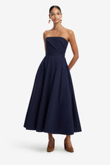 Lynn Bustier Midi Dress - Indigo