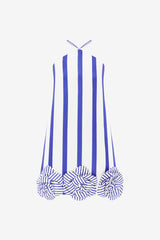 Suzy Striped Halterneck Mini Dress - Navy