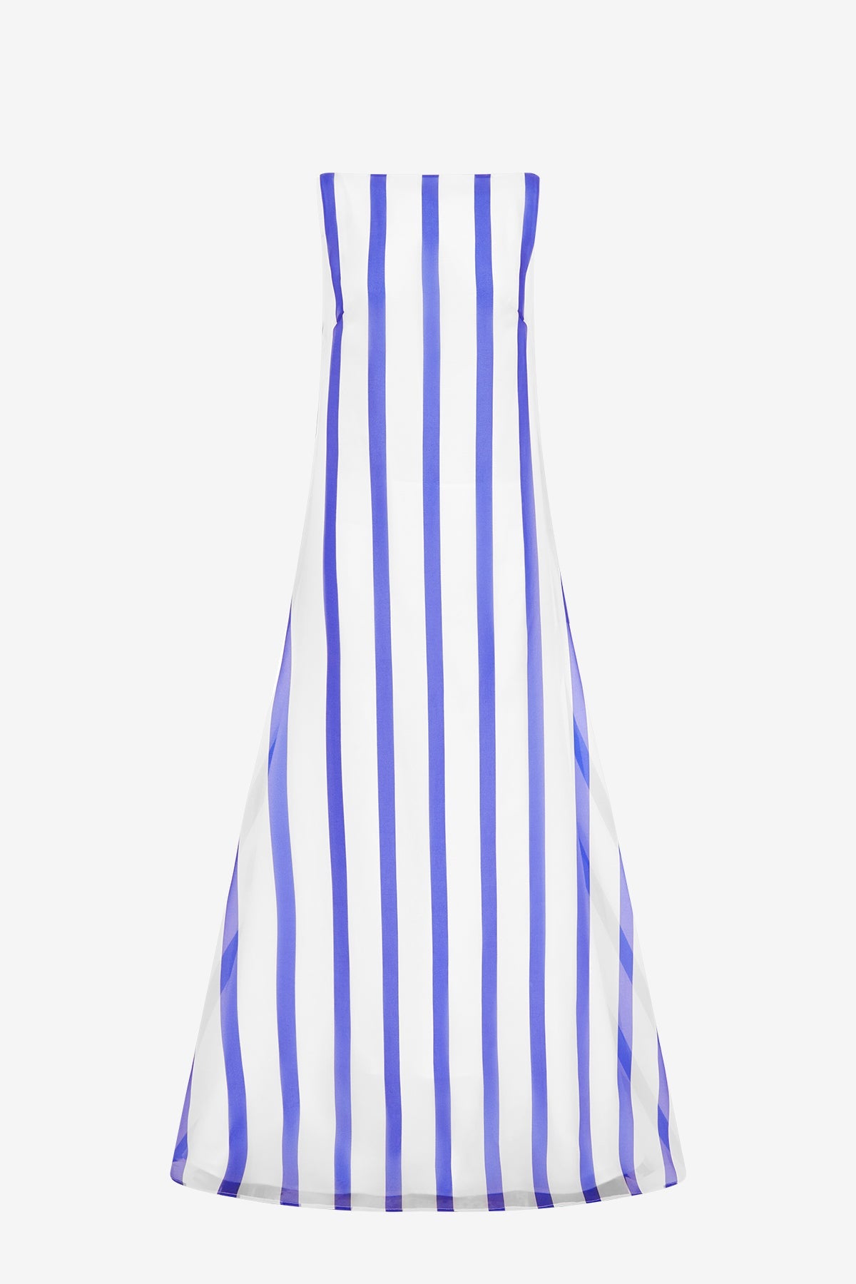 Yumei Striped Open Back Gown - Navy
