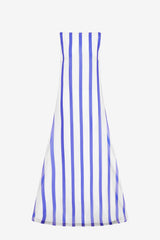 Yumei Striped Open Back Gown - Navy