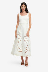 Serafina Palm Maxi Dress - Vanilla