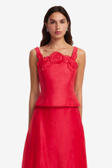 Isadora Appliqué Top - Scarlet