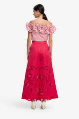 Theodora Palm Pants - Scarlet