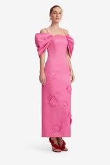 Arabella Appliqué Maxi Dress - Pink