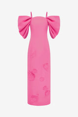Arabella Appliqué Maxi Dress - Pink