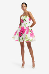 Reese Bustier Mini Dress - Floral Pear Print