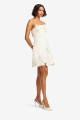 Ayla Appliqué Bustier Mini Dress - Vanilla