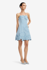 Ayla Appliqué Bustier Mini Dress - Baby Blue