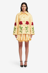 Leyna Embellished Rose Jacket - Butter
