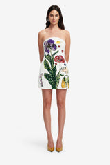 Zaria Beaded Bustier Mini Dress - Wildflowers