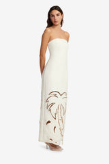 Rayna Palm Bustier Maxi Dress - Vanilla