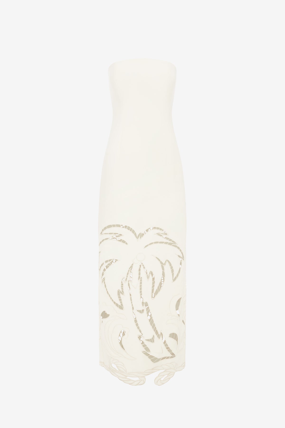 Rayna Palm Bustier Maxi Dress - Vanilla