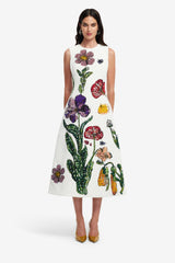 Cleo Beaded Midi Dress - Wildflowers