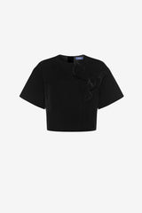 Indie Velvet Sleeve Top - Ebony