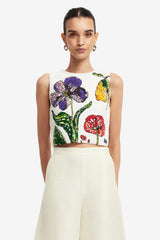 Iris Beaded Top - Wildflowers