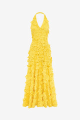 Juliette Lace Halterneck Maxi Dress - Sunshine