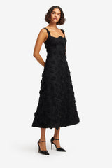 Odette Lace Midi Dress - Ebony