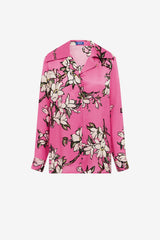 Sandra Silk Blouse - Pink Magnolia Print