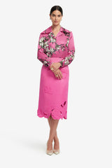 Carly Appliqué Midi Skirt - Pink