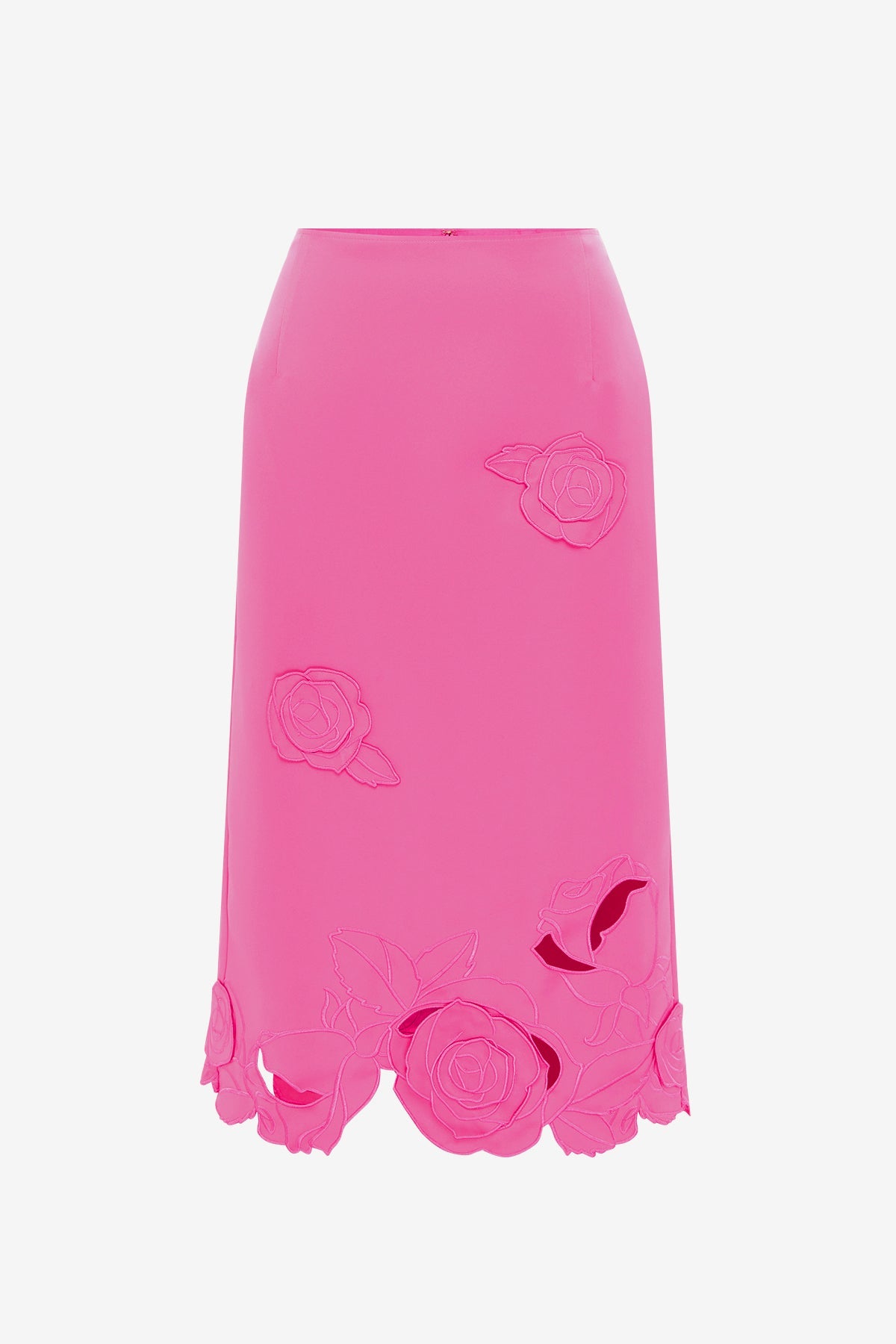 Carly Appliqué Midi Skirt - Pink