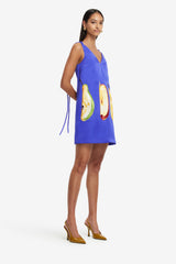 Taylor Embroidered Mini Dress - Pear Print
