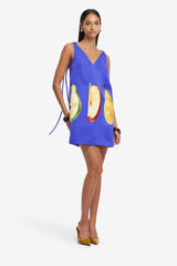 Taylor Embroidered Mini Dress - Pear Print