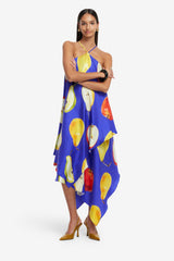 Sally Halterneck Maxi Dress - Pear Print