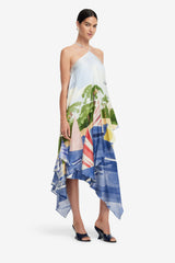 Sally Halterneck Maxi Dress - Nautical Print