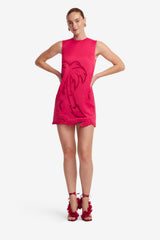 Yvonne Palm Mini Dress - Scarlet