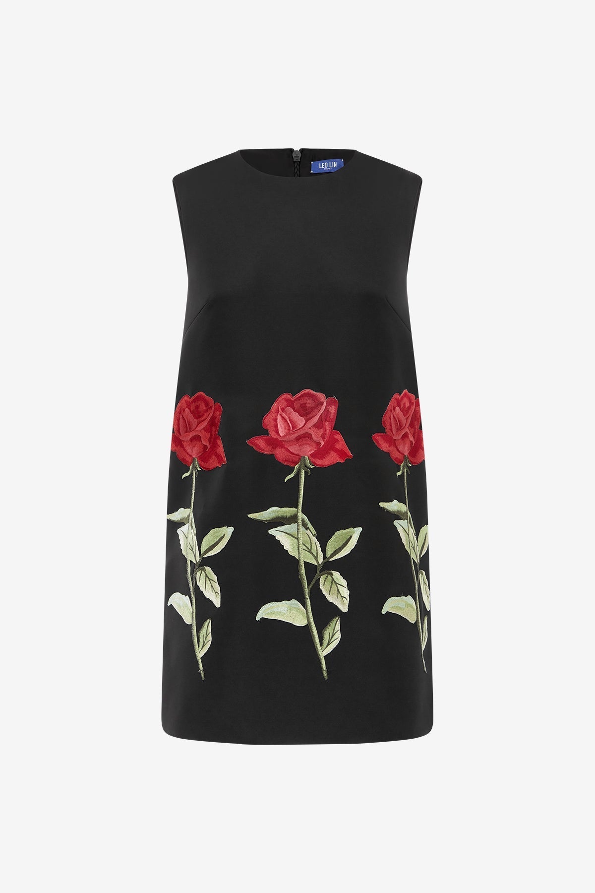 Yvonne Embroidered Mini Dress - Ebony