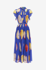 Grace Flutter Sleeve Midi Dress - Pear Print