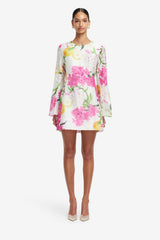 Suzanne Bell Sleeve Mini Dress - Floral Pear Print