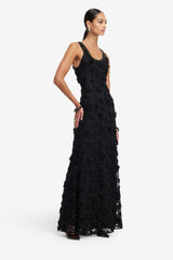 Helena Lace Embellished Maxi Dress - Ebony