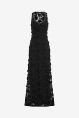 Helena Lace Embellished Maxi Dress - Ebony
