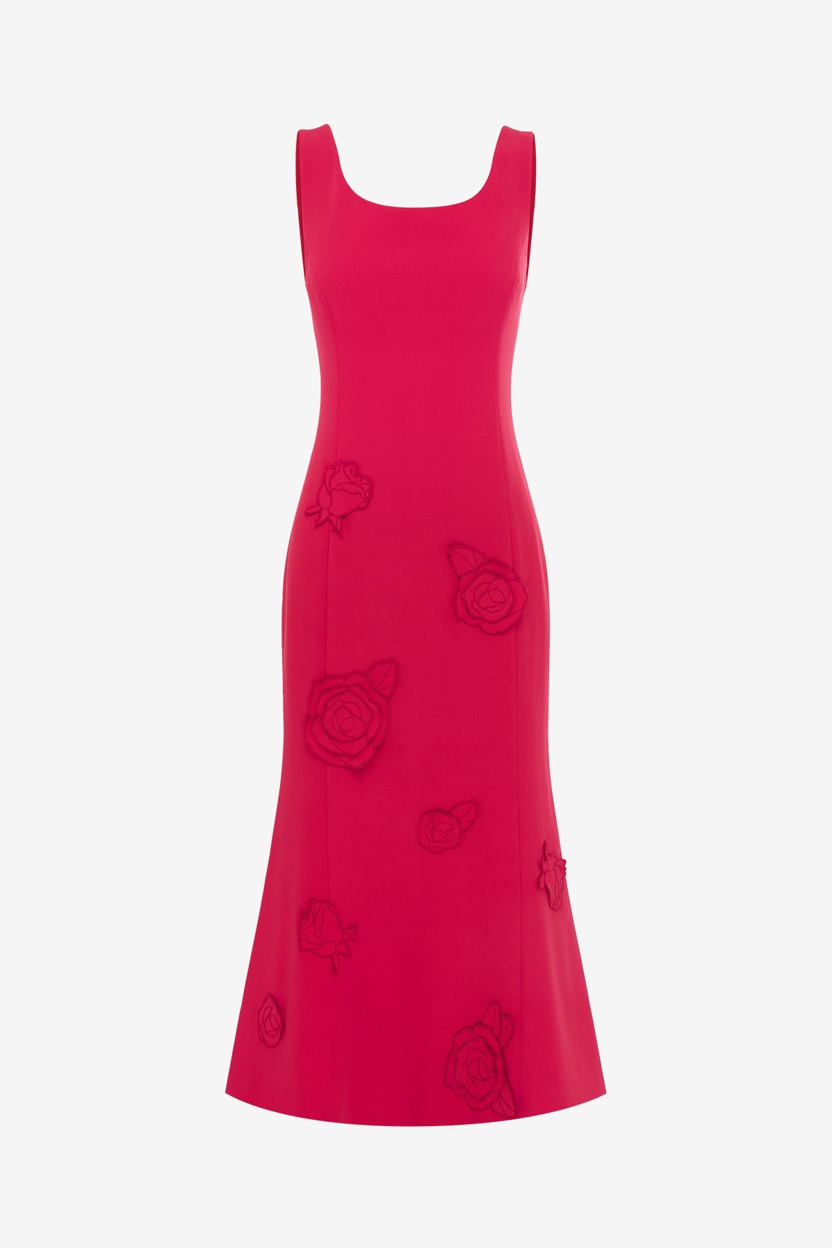 Emily Appliqué Midi Dress - Scarlet