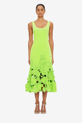 Emily Appliqué Midi Dress - Lime