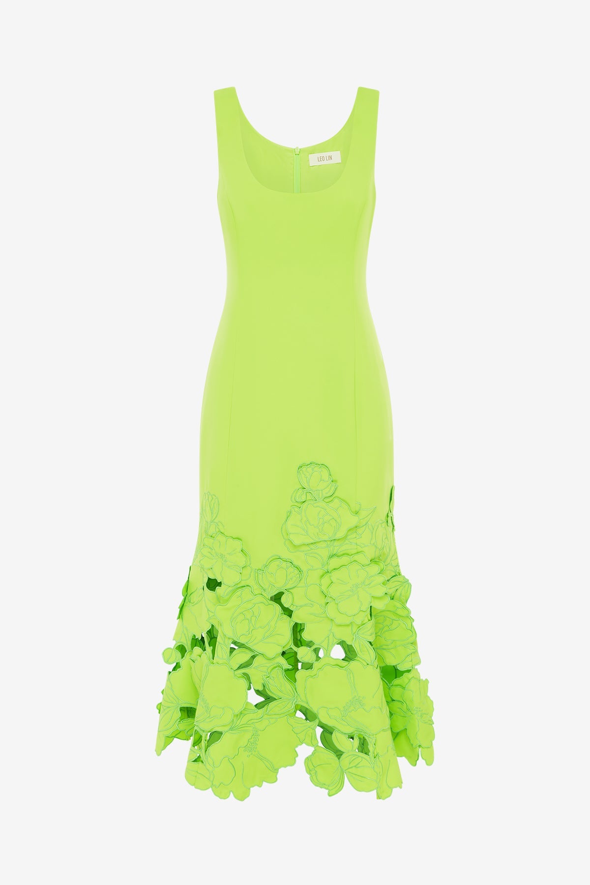 Emily Appliqué Midi Dress - Lime