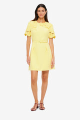 Aurelie Appliqué Short Sleeve Mini Dress - Sorbet Yellow